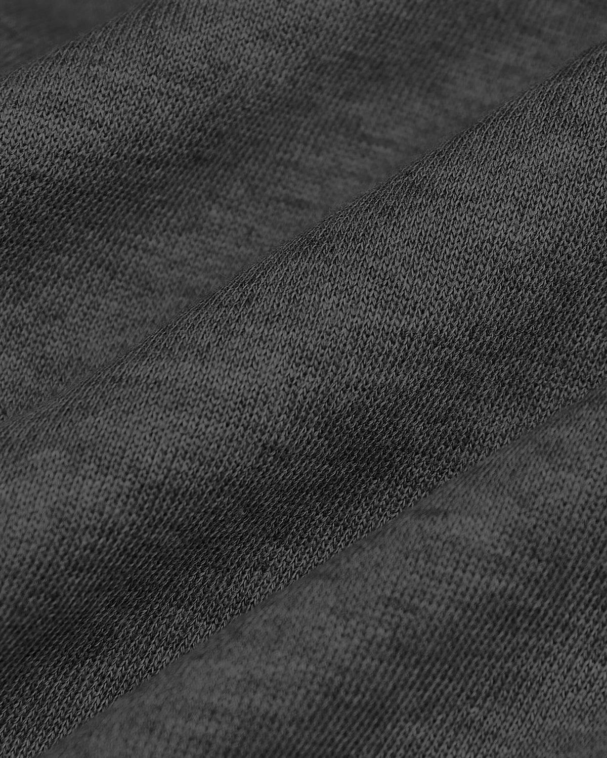 Charcoal Heather Gray Fleece French Terry Joggers fabric close-up.