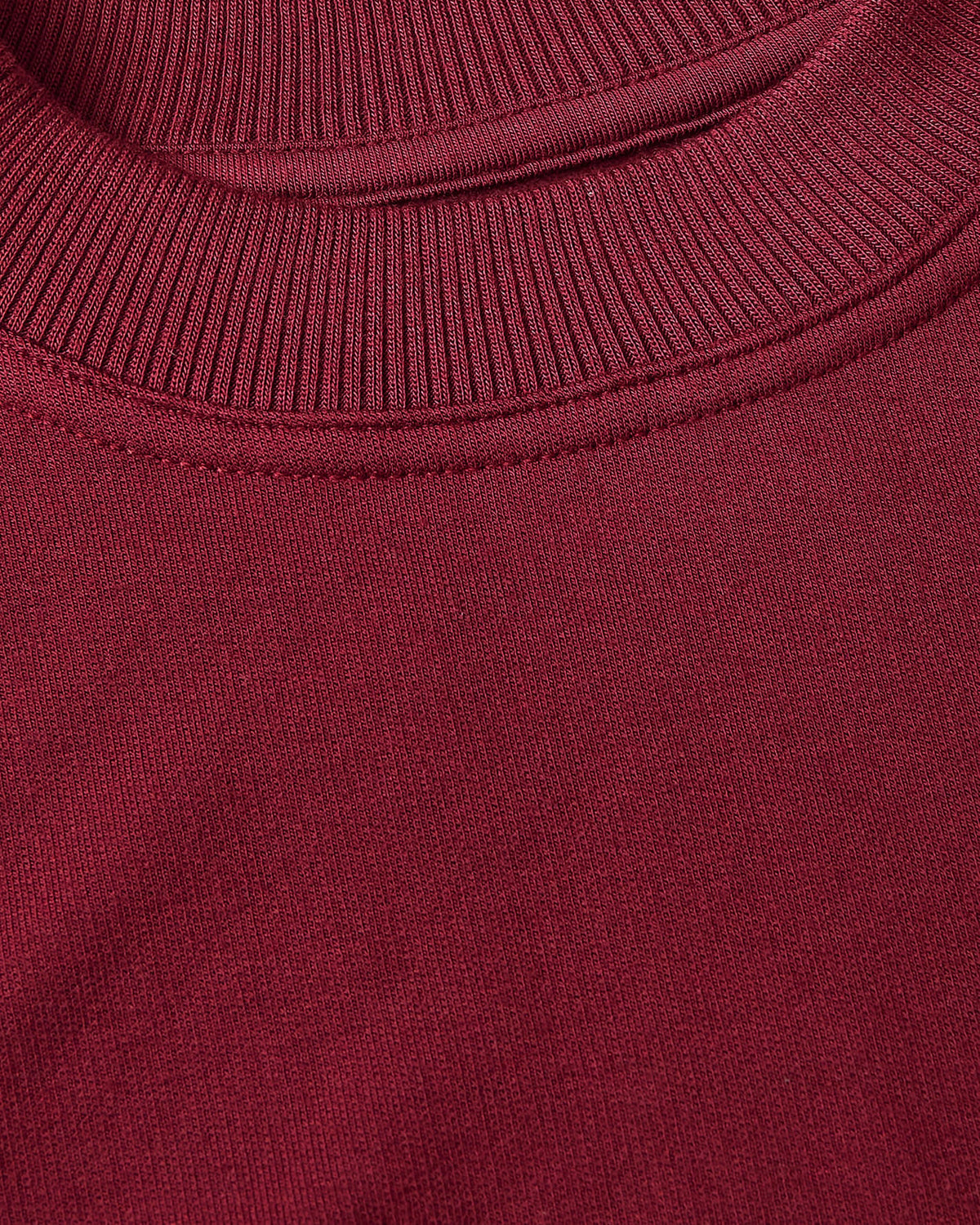 Girls Dark Maroon Slouch Pullover Crew with ribbed crewneck collar.