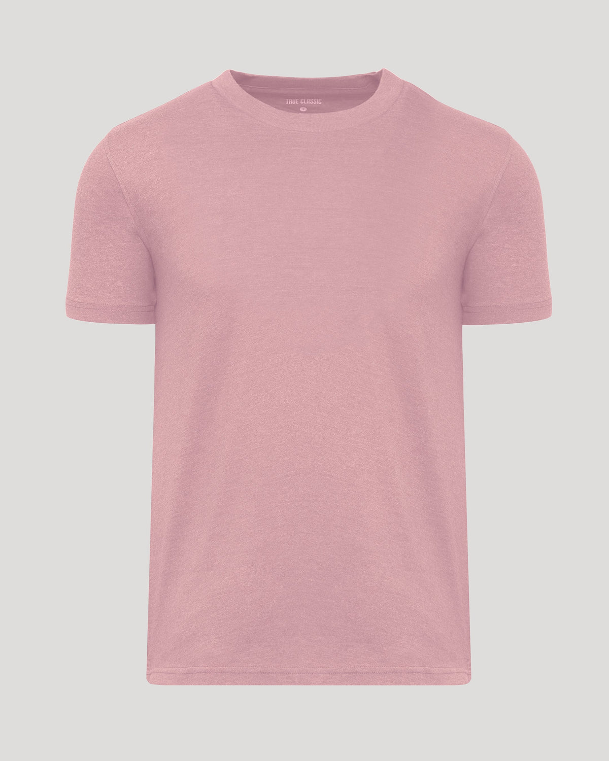 Light Heather Boysenberry Classic Crew Neck on light-gray background.