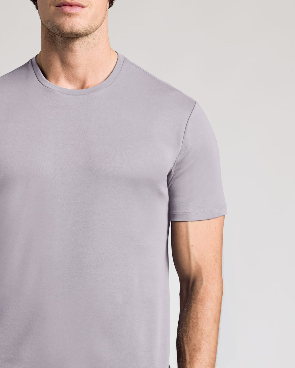 Minimal Gray Pima Cotton Blend Crew