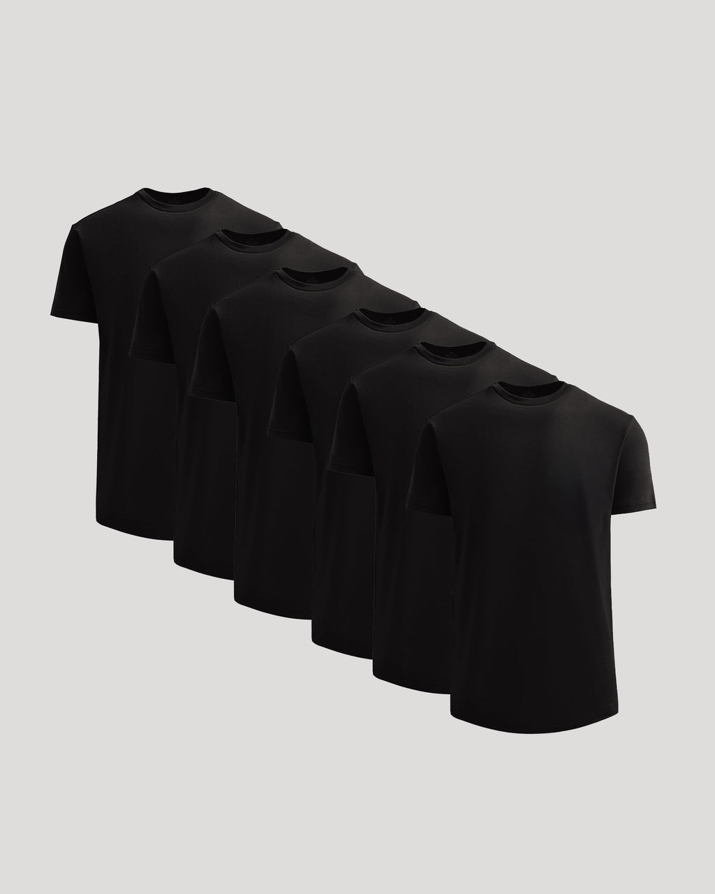 All Black Heavyweight Curved Hem Crew 6-Pack