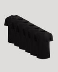All Black Heavyweight Curved Hem Crew 6-Pack