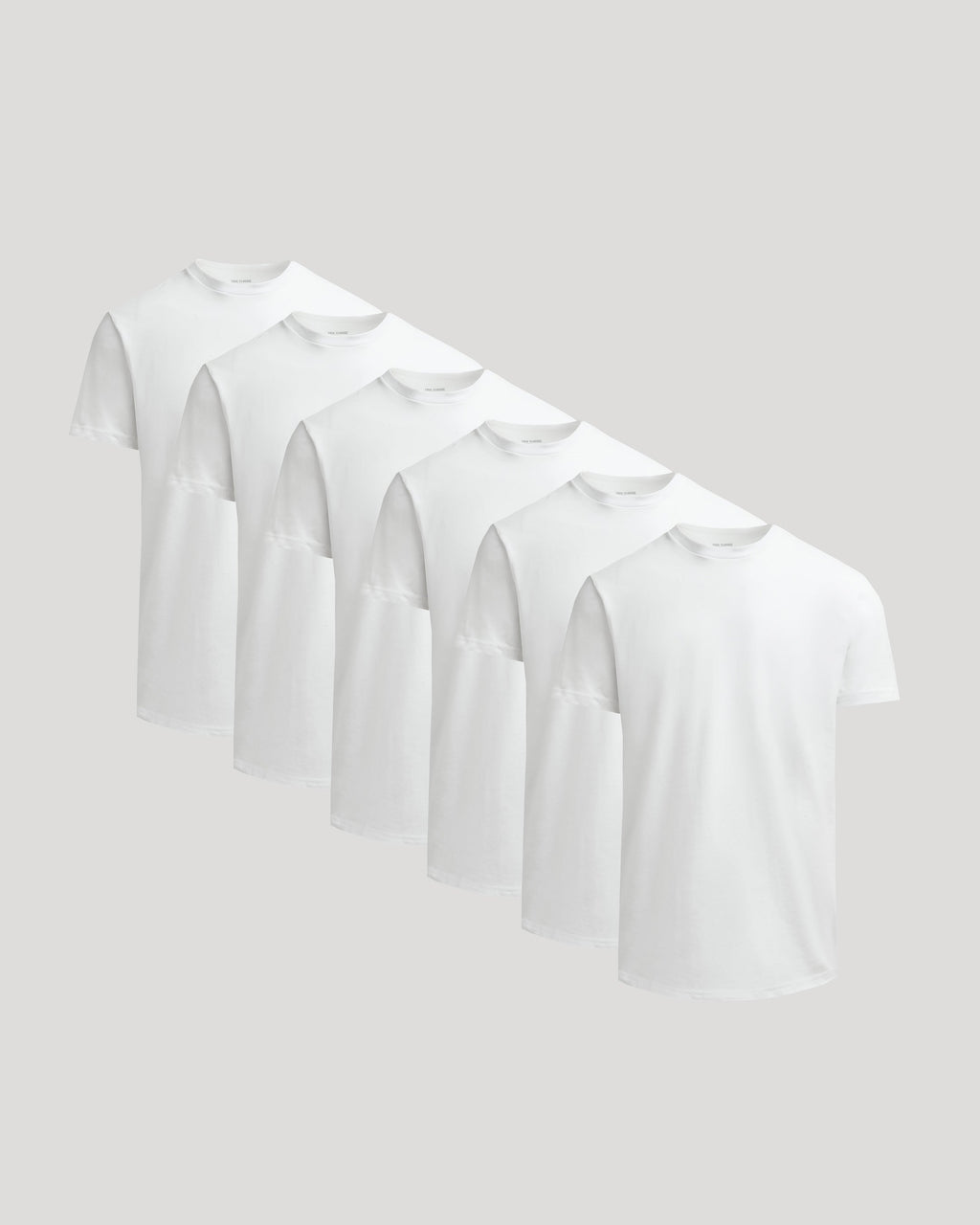 All White Heavyweight Curved Hem Crew 6-Pack