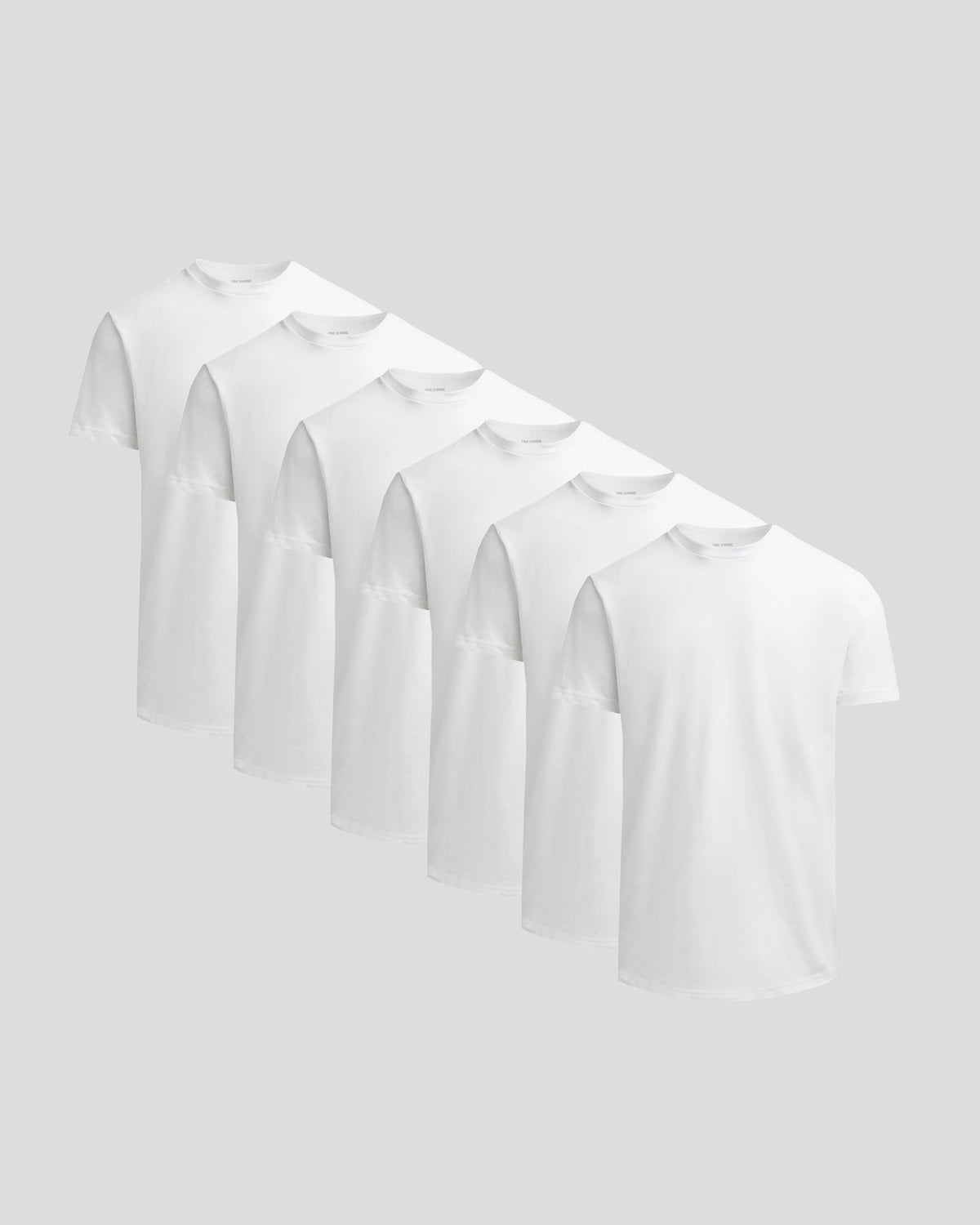 All White Heavyweight Curved Hem Crew 6-Pack