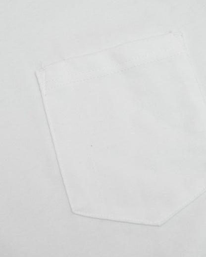 White Tall Heavyweight Long Sleeve Pocket Crew