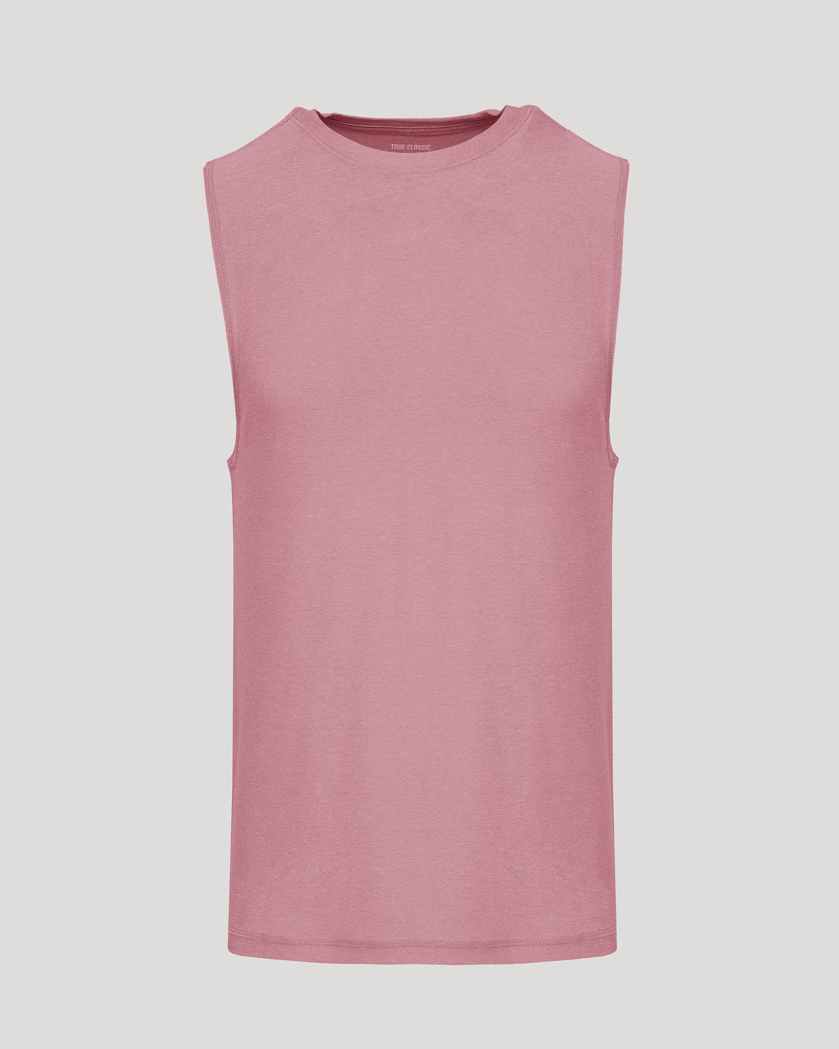 Quartz Rose Sleeveless Active Muscle Tee, front view, showcasing relaxed fit.