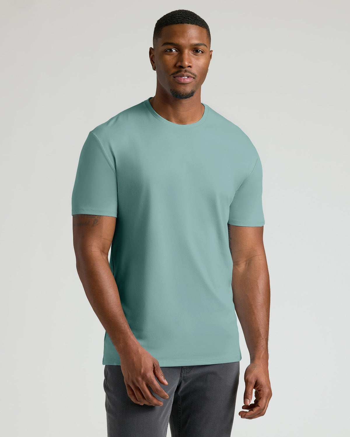Stormy Sea Tall Pima Cotton Blend Crew