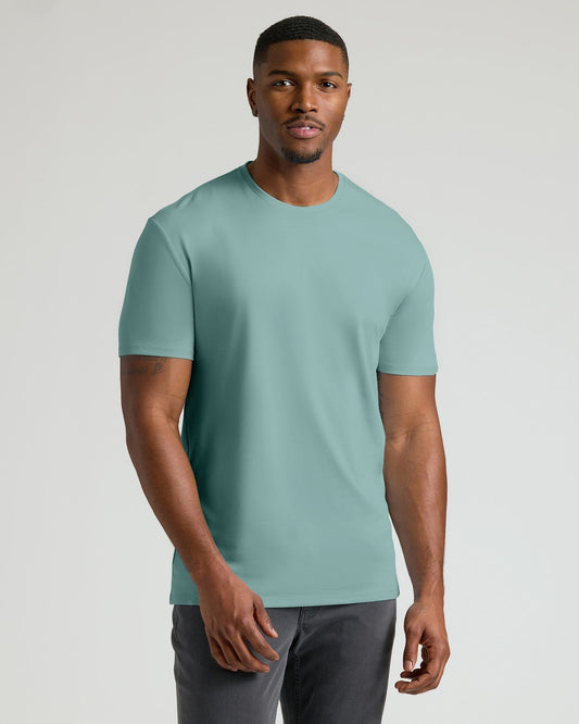 Stormy Sea Tall Pima Cotton Blend Crew
