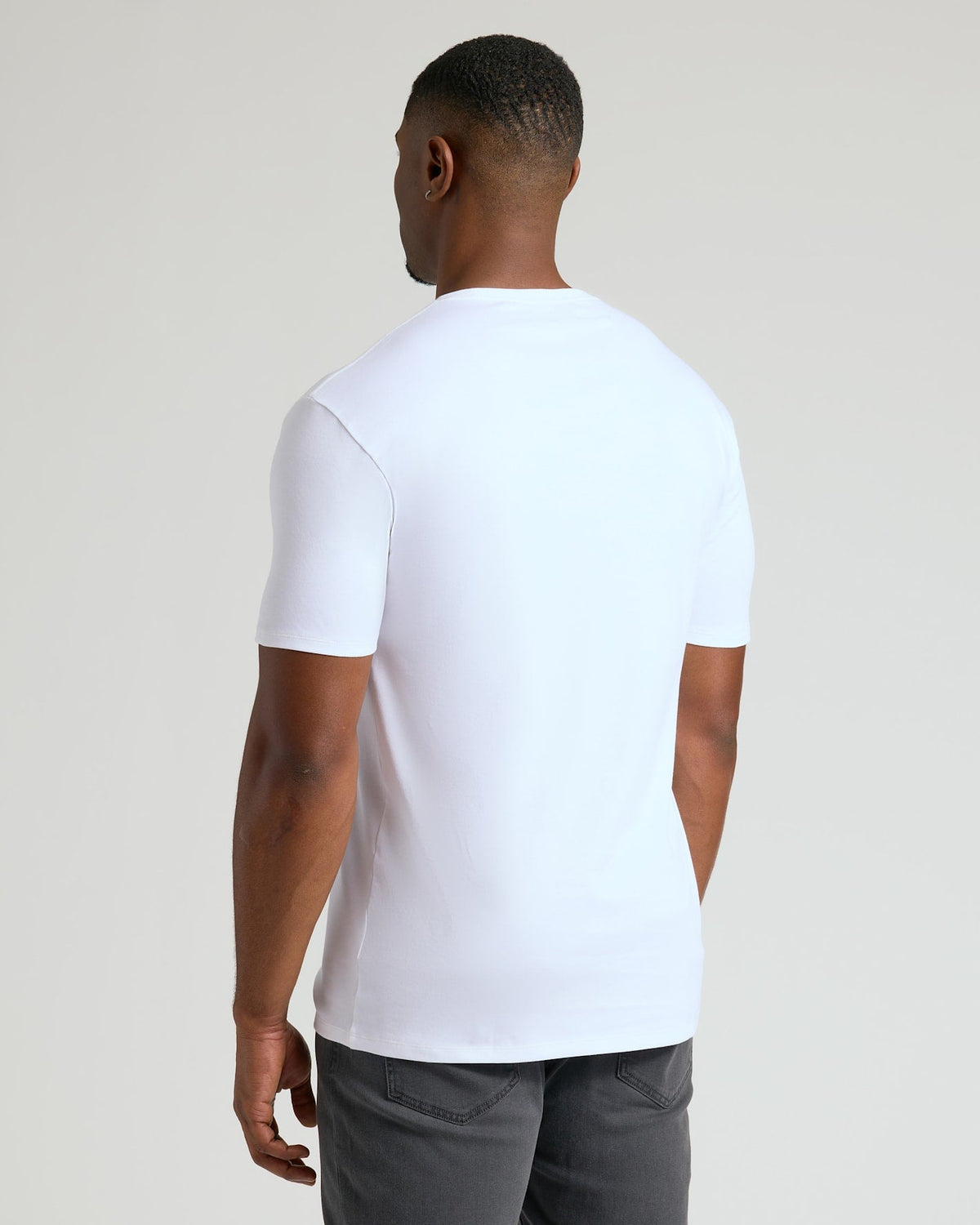 White Tall Pima Cotton Blend Crew