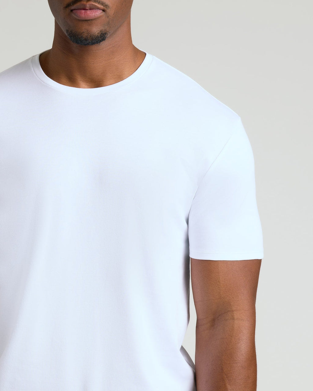 White Tall Pima Cotton Blend Crew