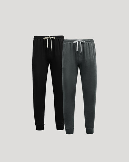 Black & Charcoal Heather Gray Tall Active Joggers 2-Pack