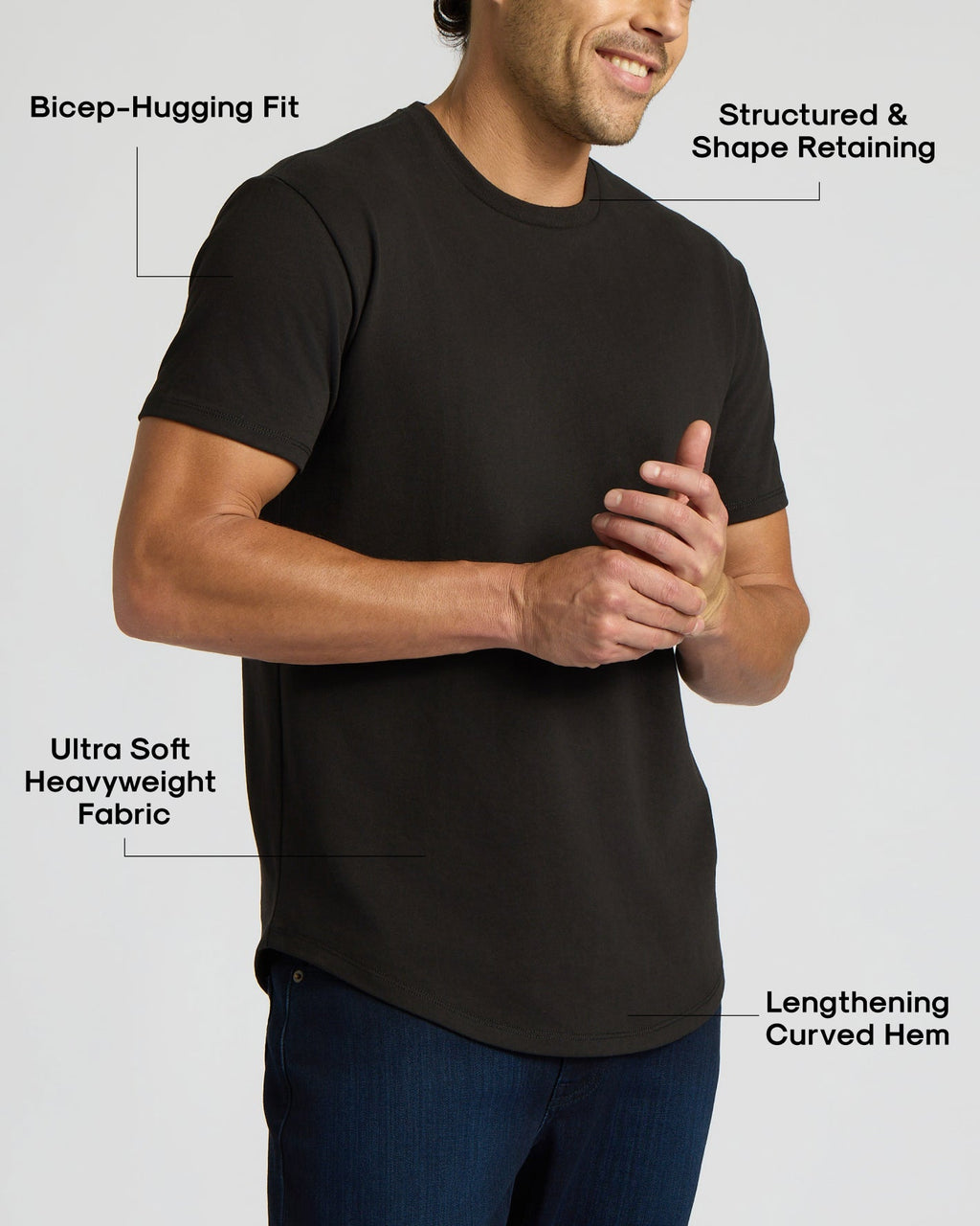 Heavyweight Curved Hem Crew 3-Pack