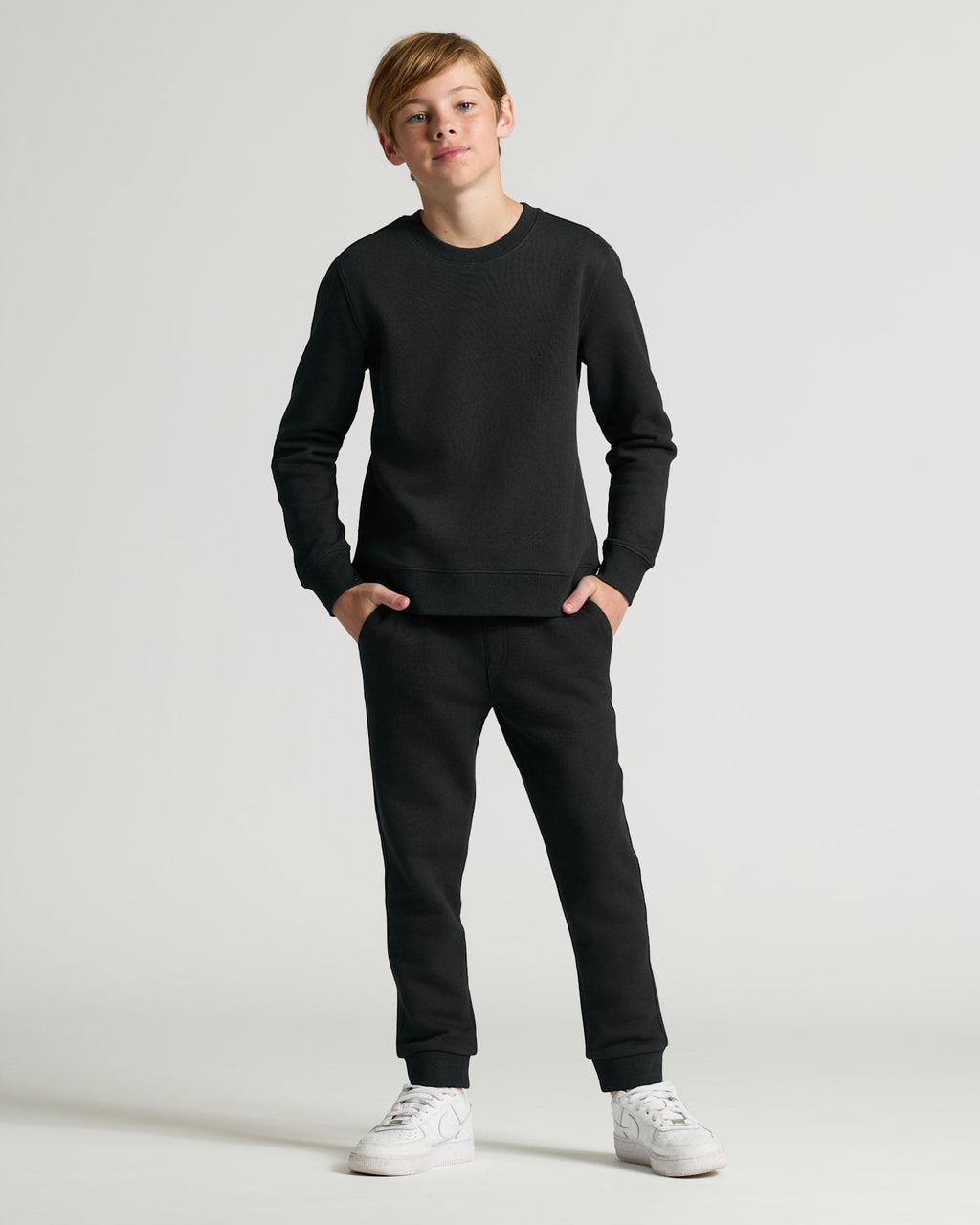 Boys' Black Fleece Crew Neck