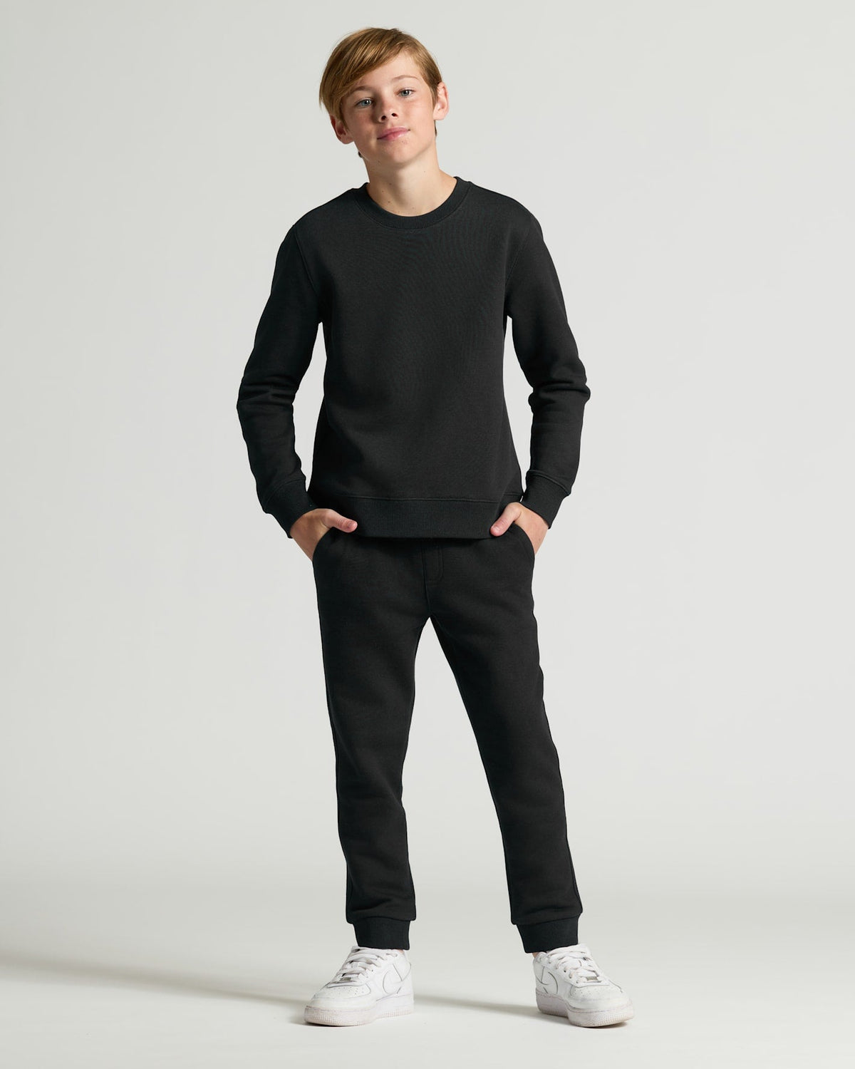 Boys' Black Fleece Crew Neck