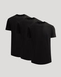 All Black Heavyweight Curved Hem Crew 3-Pack