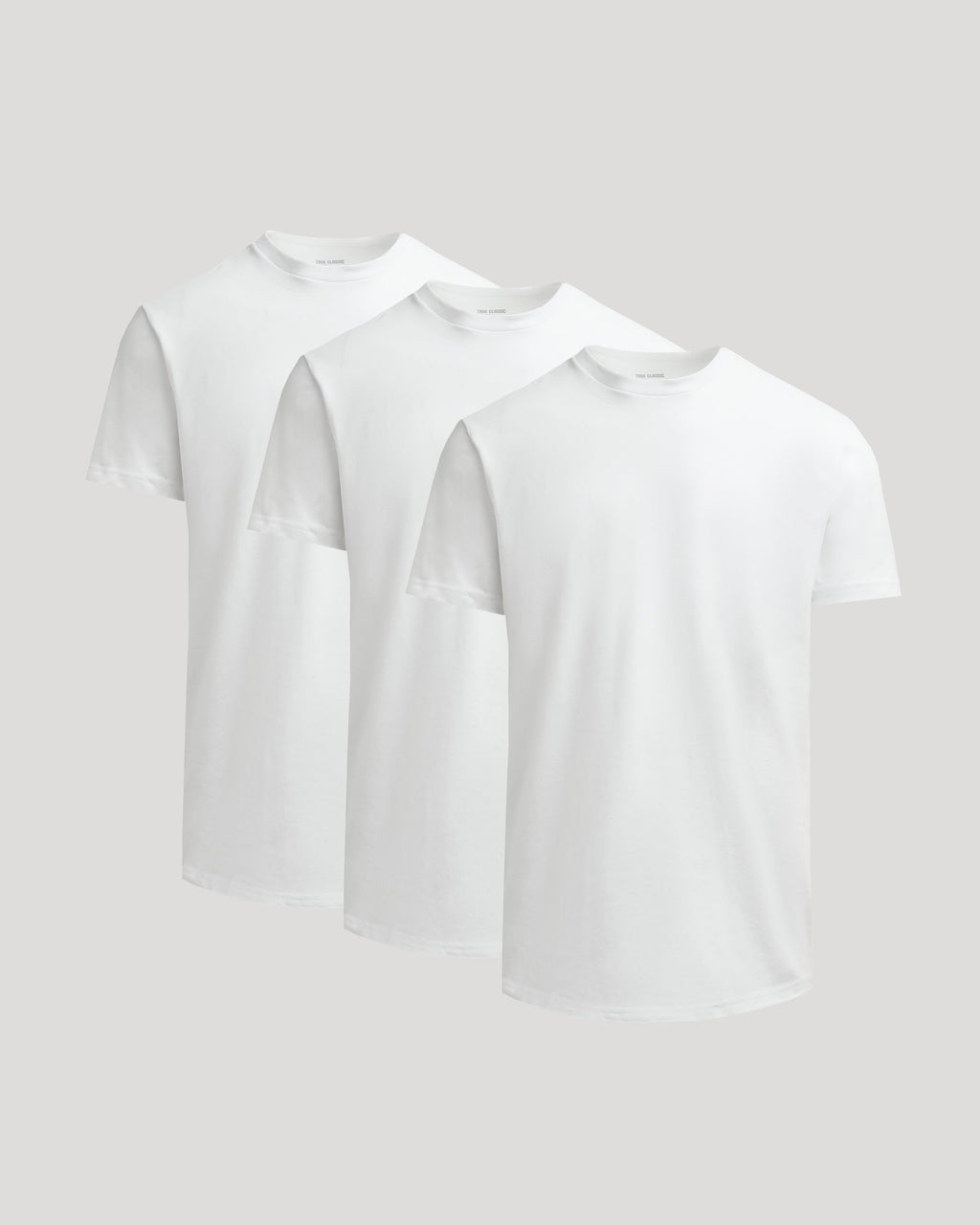 All White Heavyweight Curved Hem Crew 3-Pack