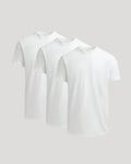 All White Heavyweight Curved Hem Crew 3-Pack
