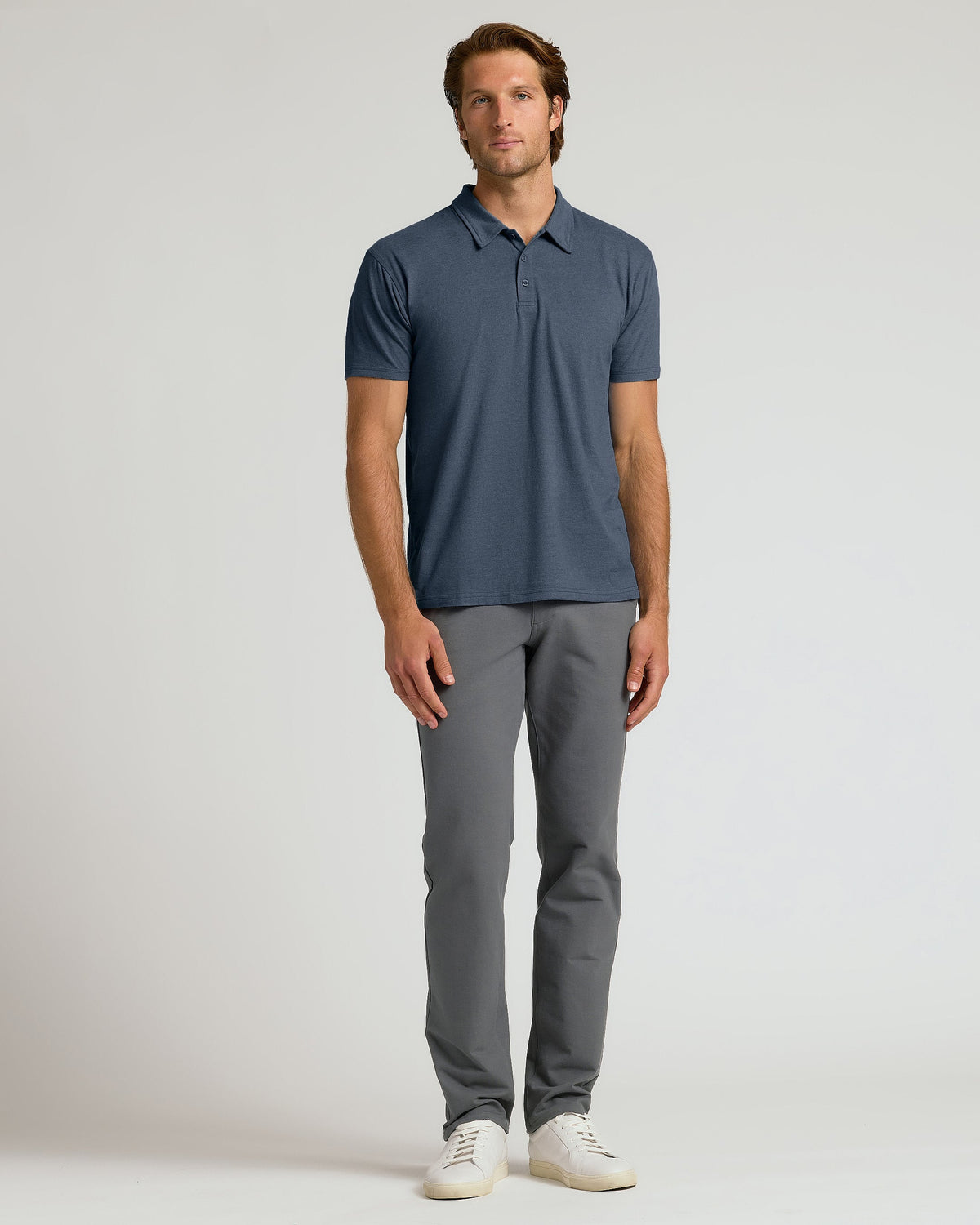 Heather Navy Classic Polo