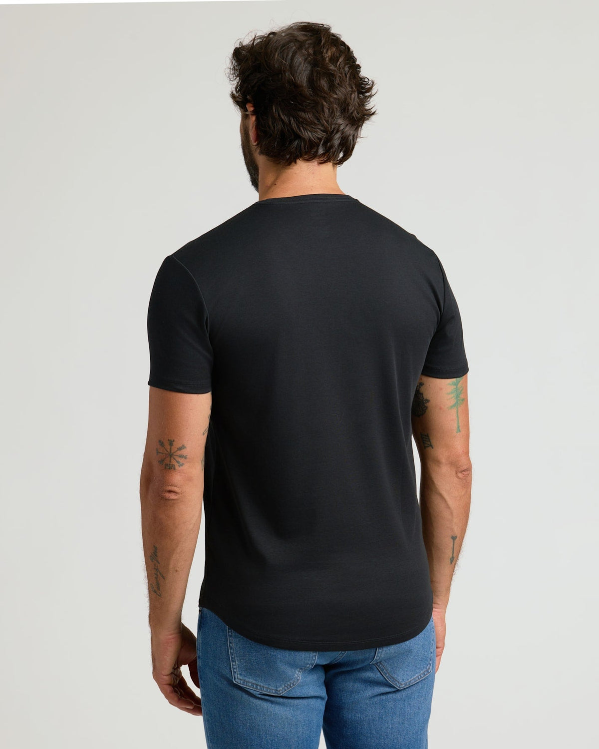 Pima Cotton Blend Curved Hem Crew 4-Pack