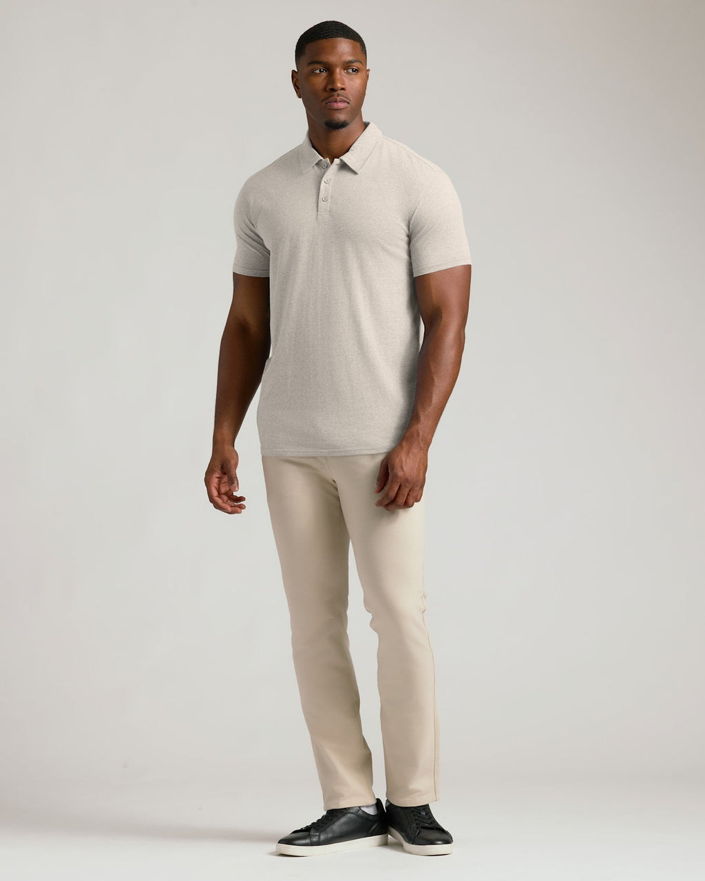 Oatmeal Short Sleeve Tall Polo