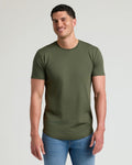 Grove Tall Pima Cotton Blend Curved Hem Crew