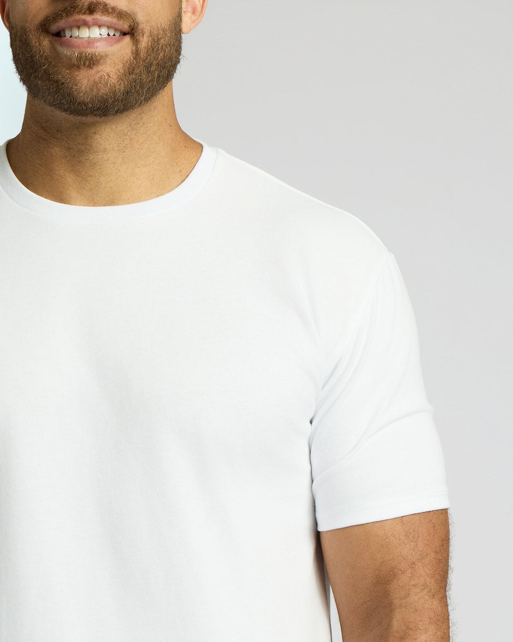 All White Tall Heavyweight Curved Hem Crew 3-Pack