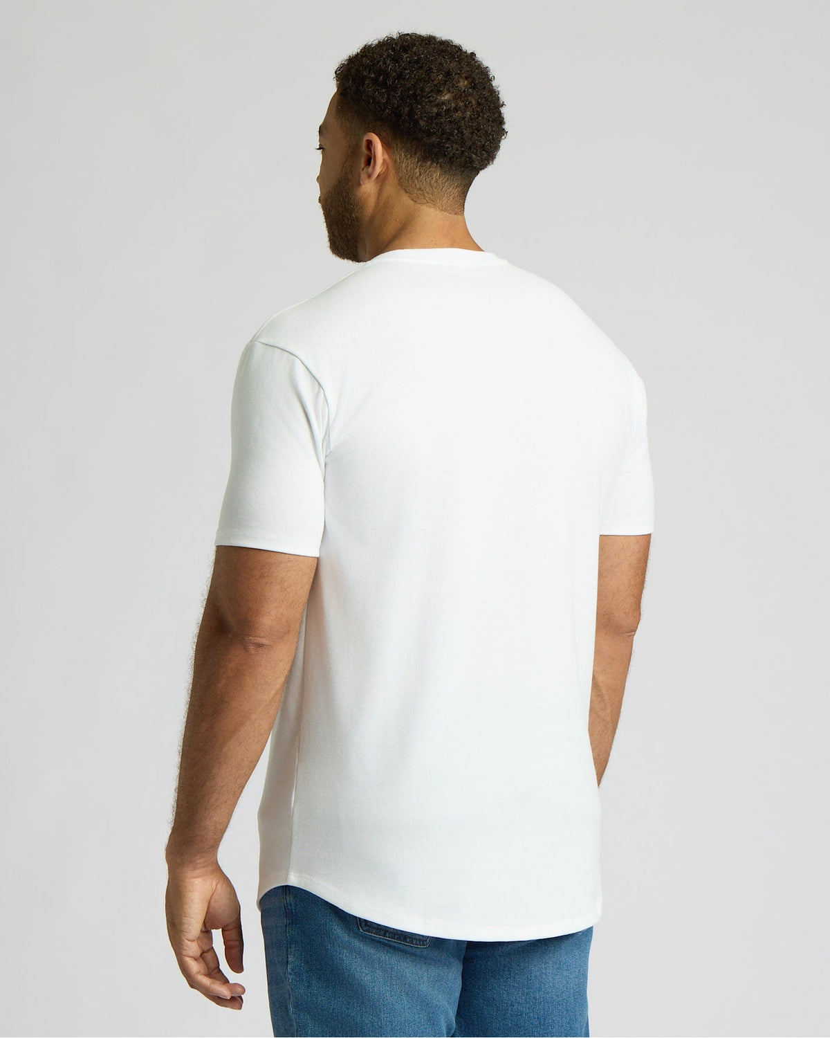All White Tall Heavyweight Curved Hem Crew 3-Pack