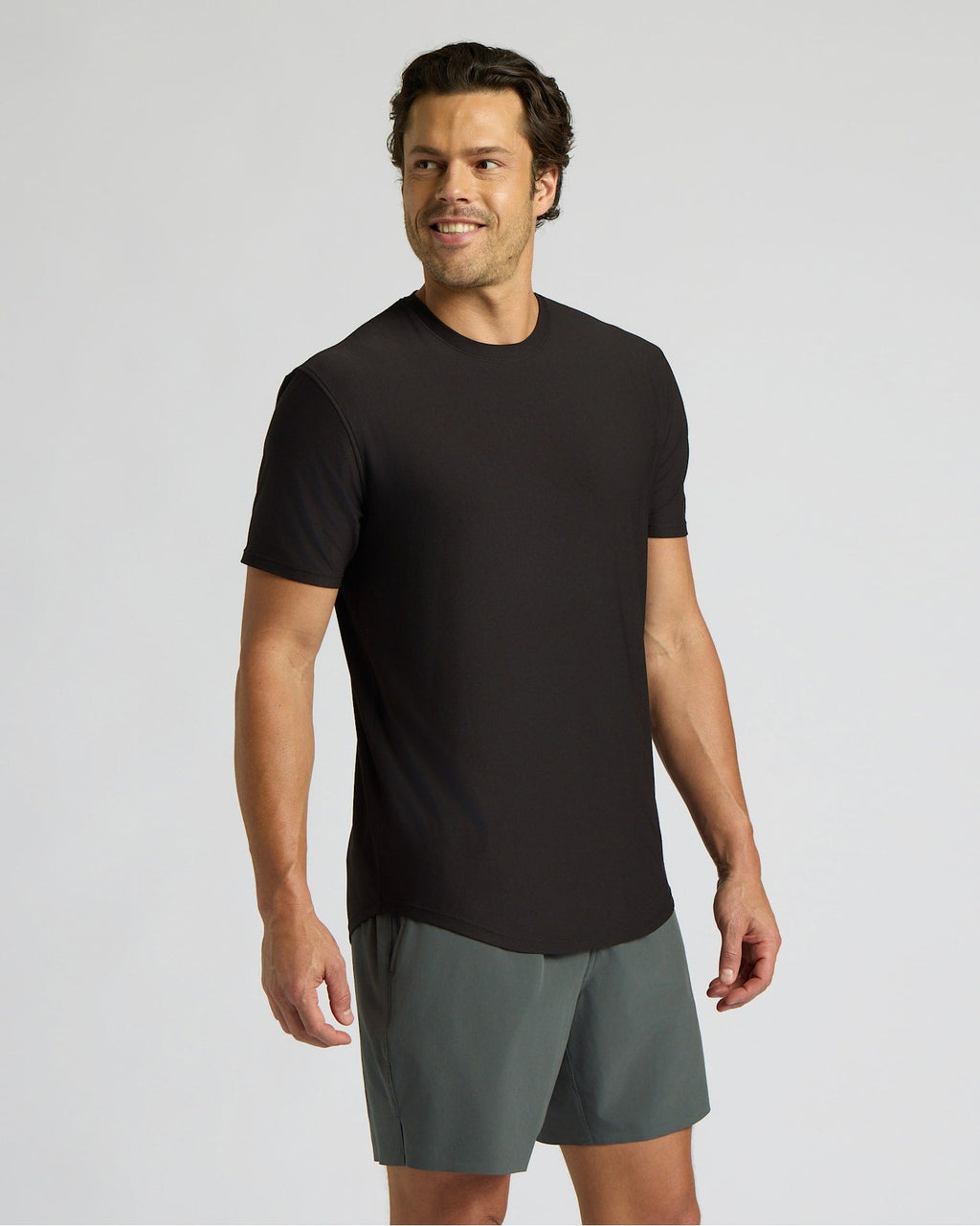 All Black Active Curved Hem Crew 3-Pack