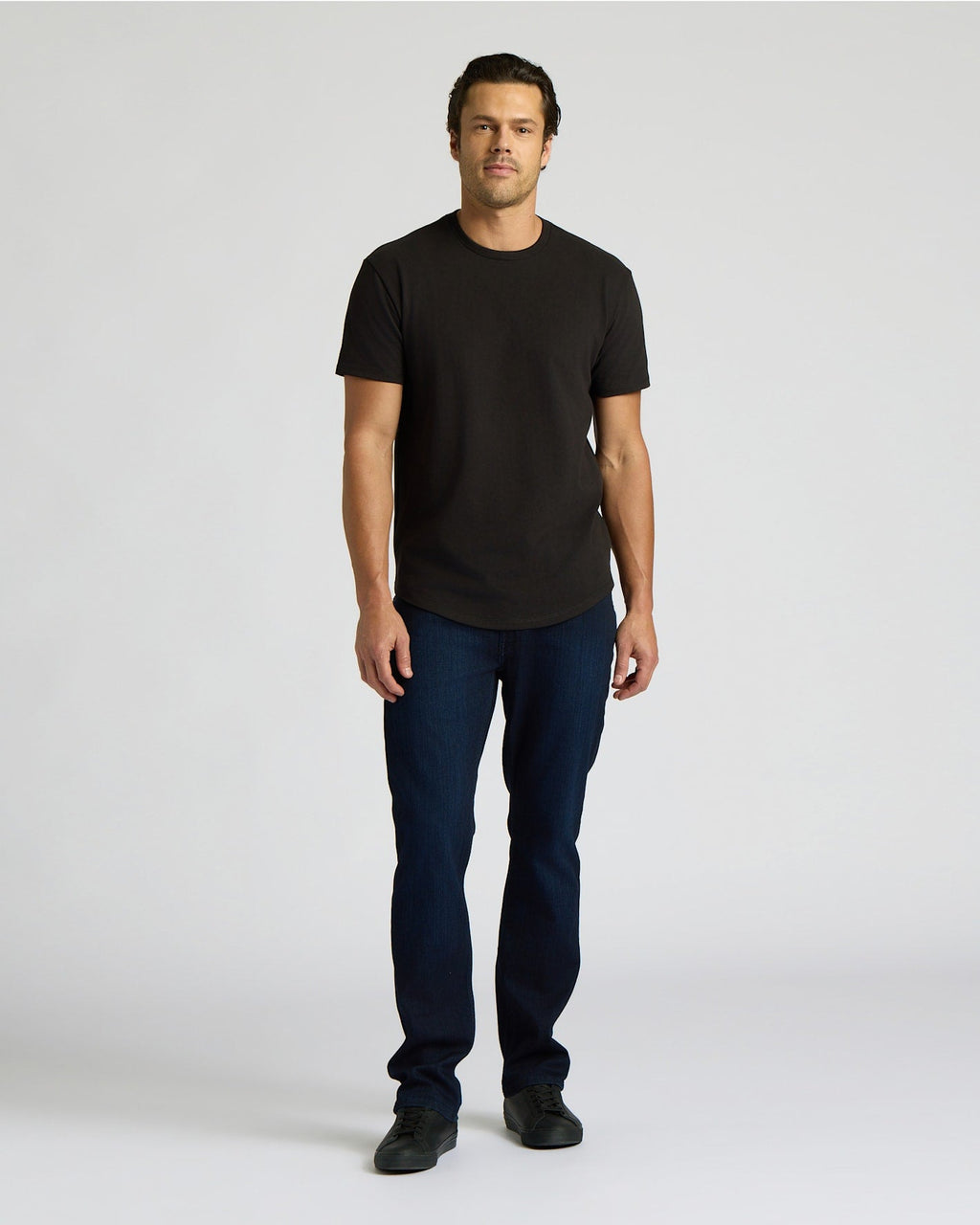 All Black Heavyweight Curved Hem Crew 6-Pack