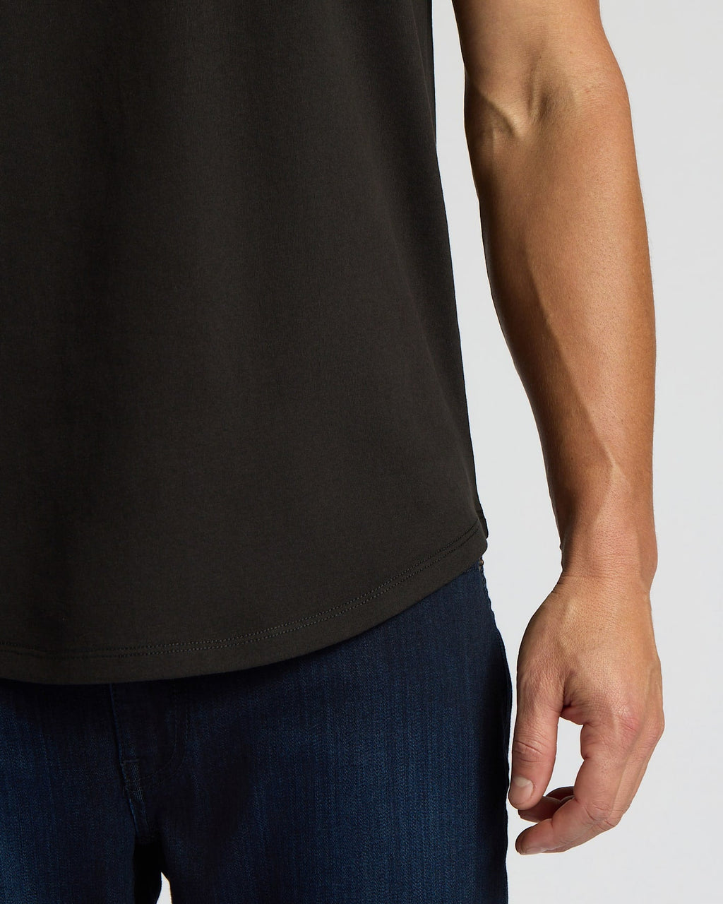 All Black Heavyweight Curved Hem Crew 3-Pack