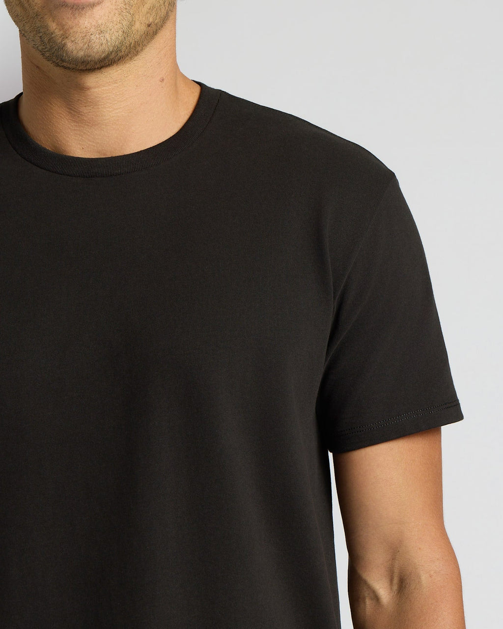 All Black Heavyweight Curved Hem Crew 3-Pack