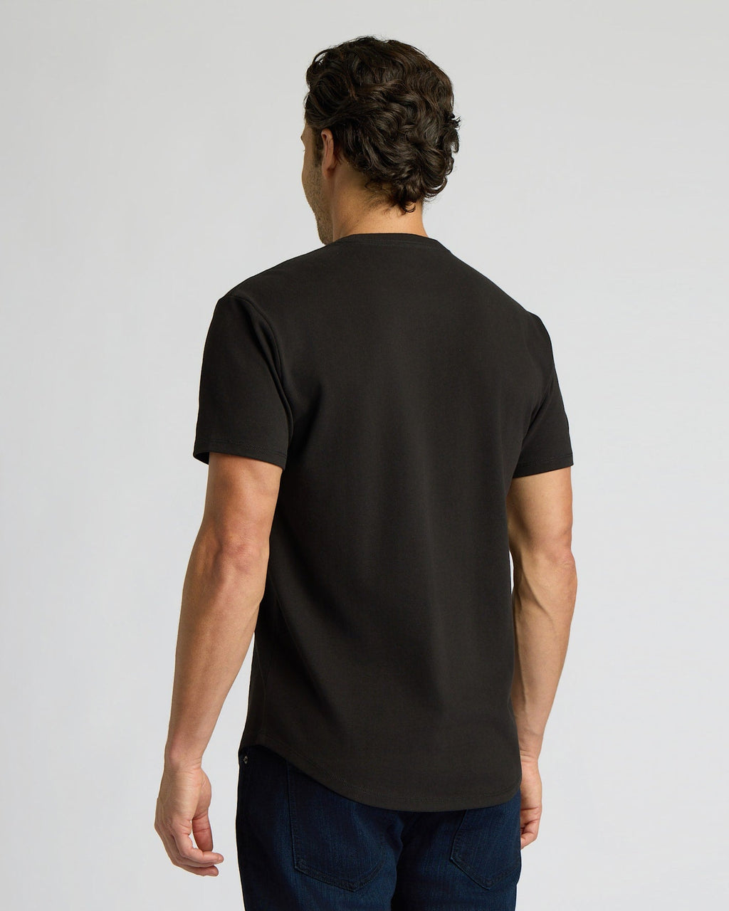 All Black Heavyweight Curved Hem Crew 6-Pack