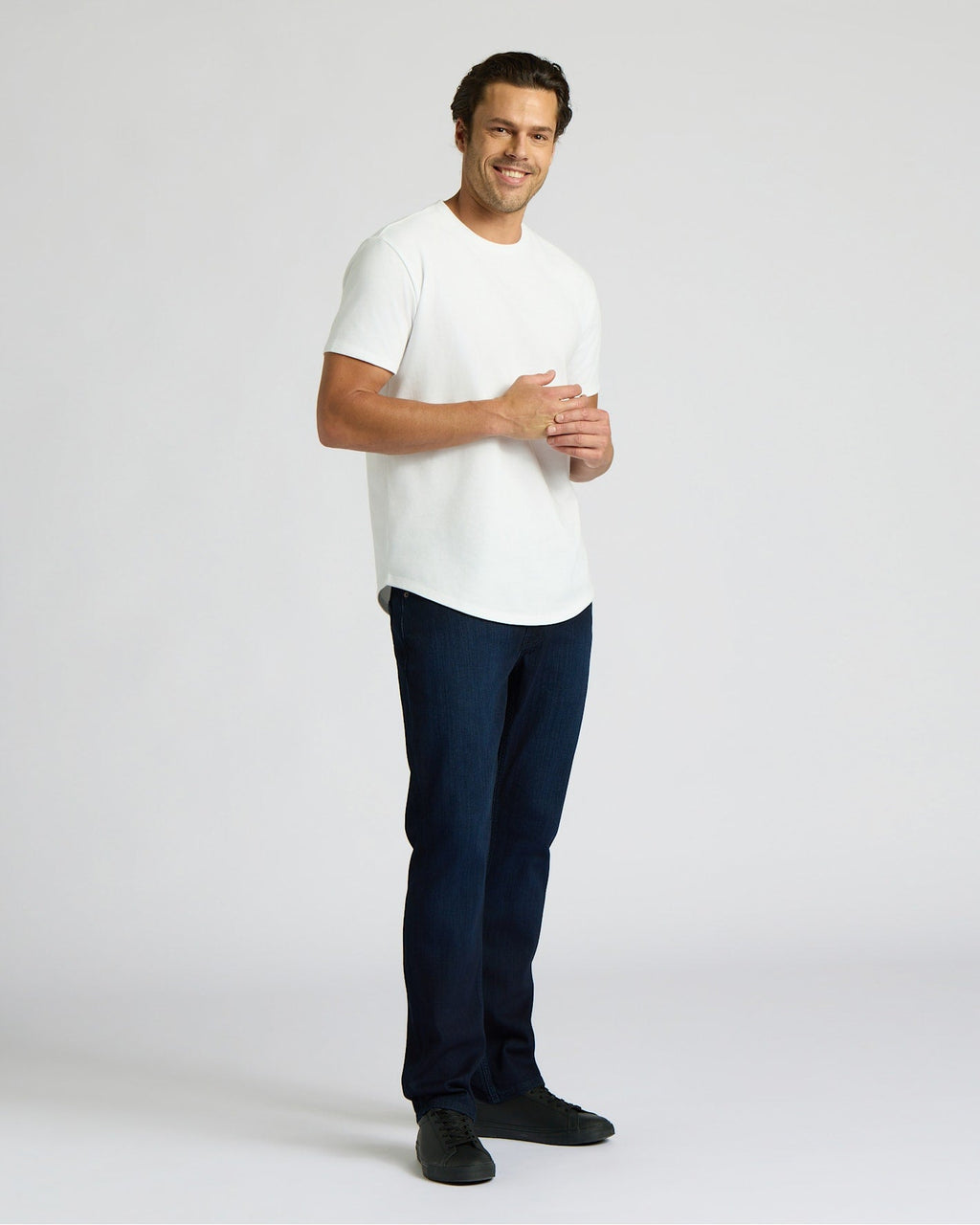 All White Heavyweight Curved Hem Crew 3-Pack