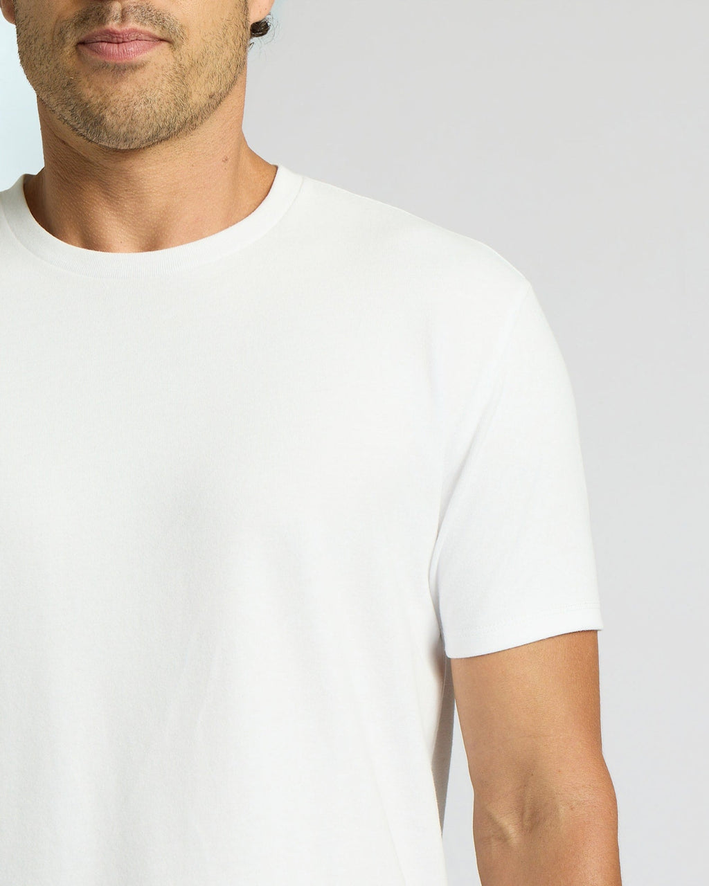 All White Heavyweight Curved Hem Crew 3-Pack