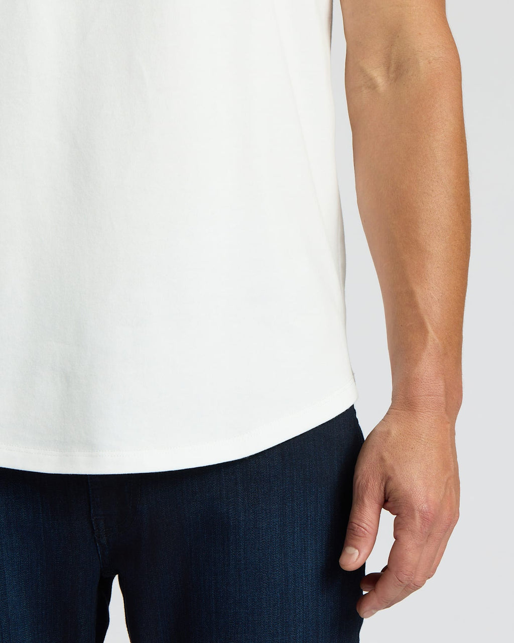 All White Heavyweight Curved Hem Crew 3-Pack