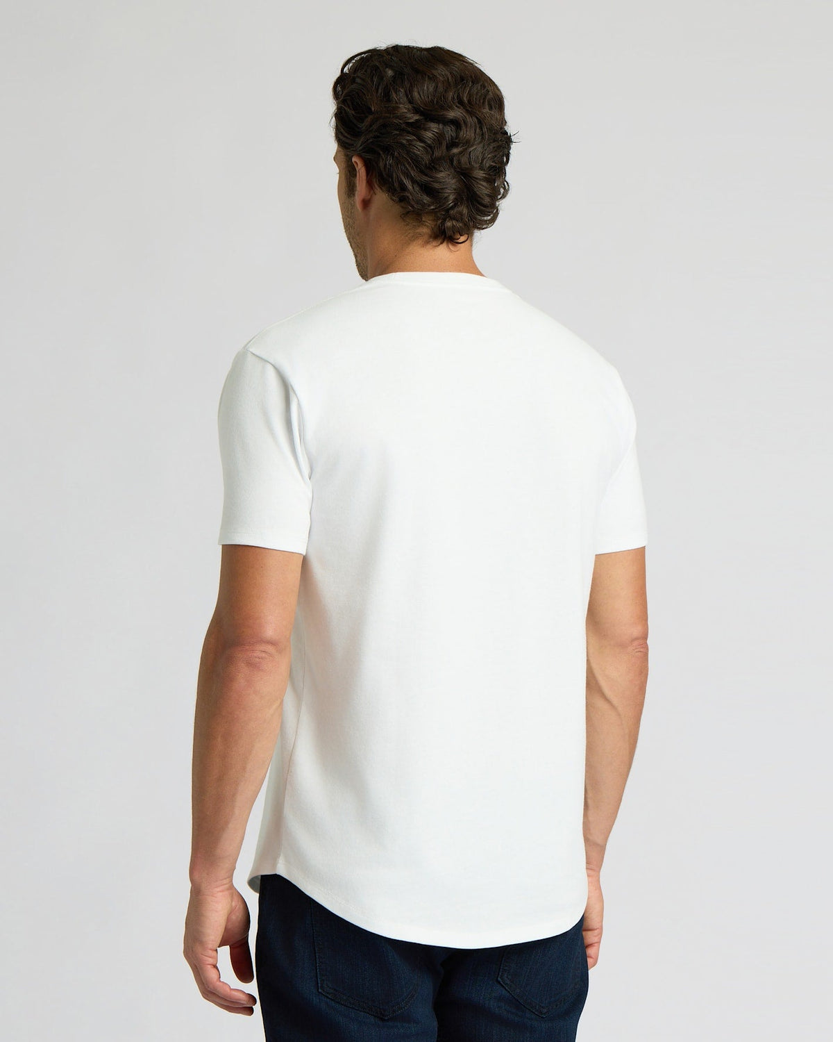 All White Heavyweight Curved Hem Crew 3-Pack
