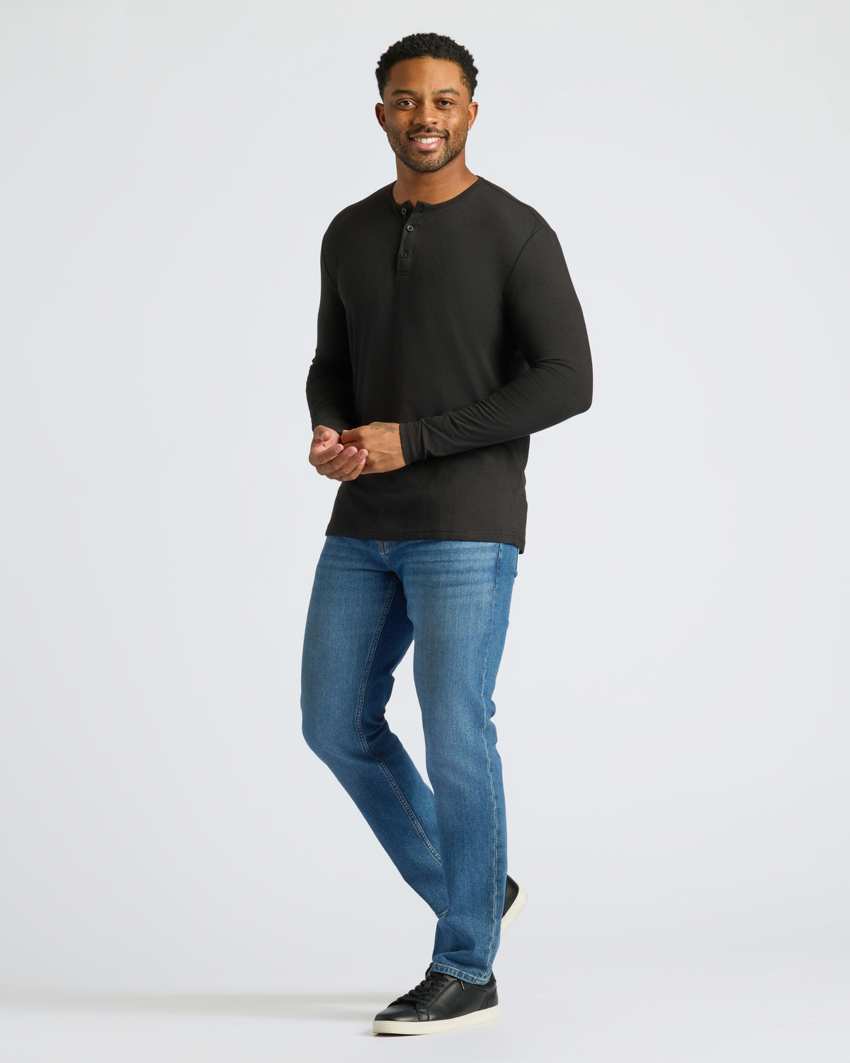 All Black Classic Henley 3-Pack
