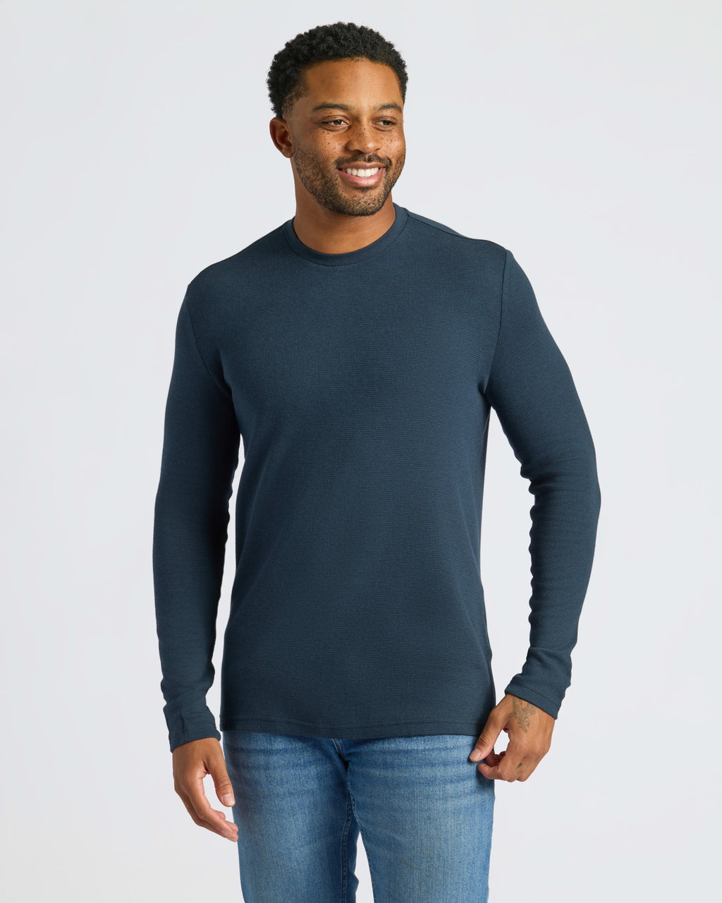 Navy Long Sleeve Waffle Crew 3-Pack